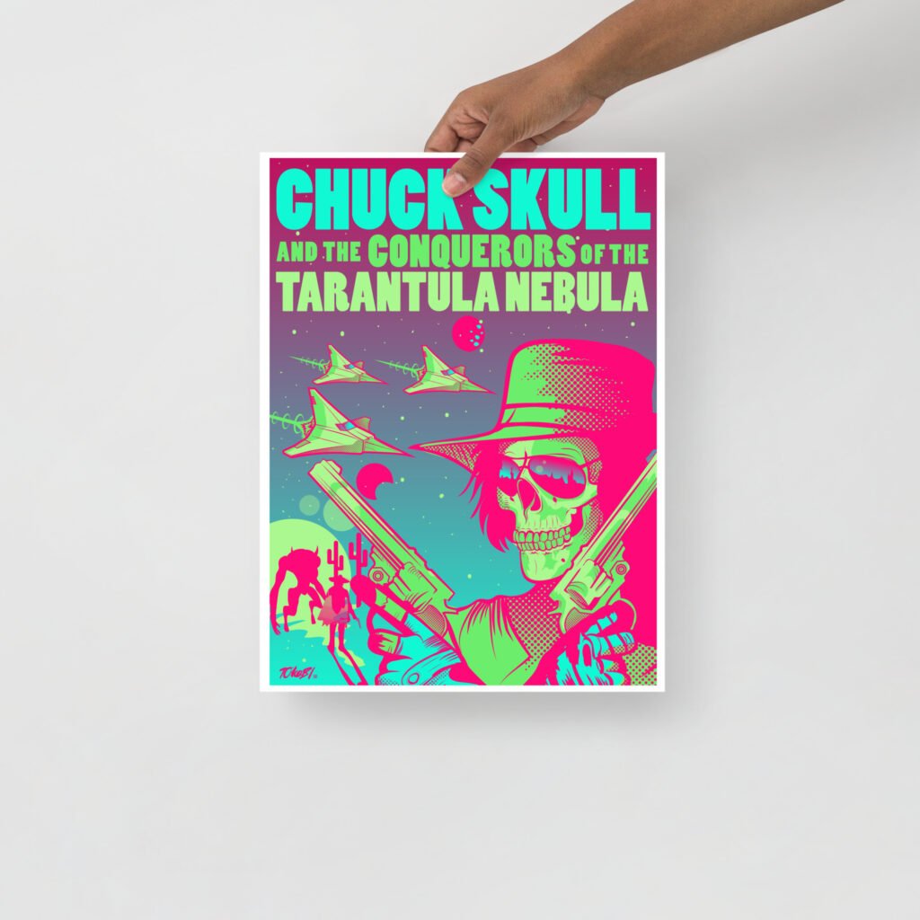 "Chuck Skull" PSychedelic Skull Poster 12*16in
