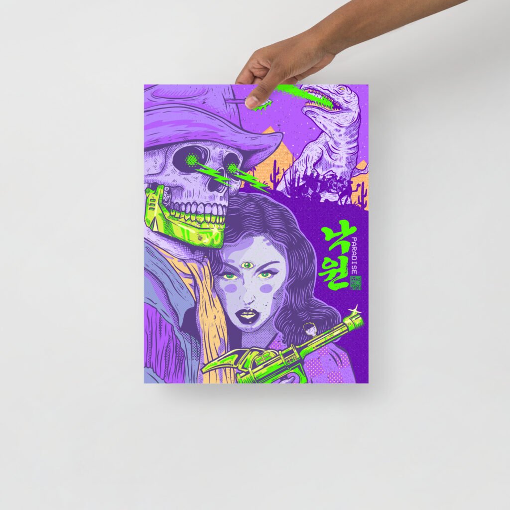 Nothing Like "Paradise" Psychedelic Skull Poster 12*16in