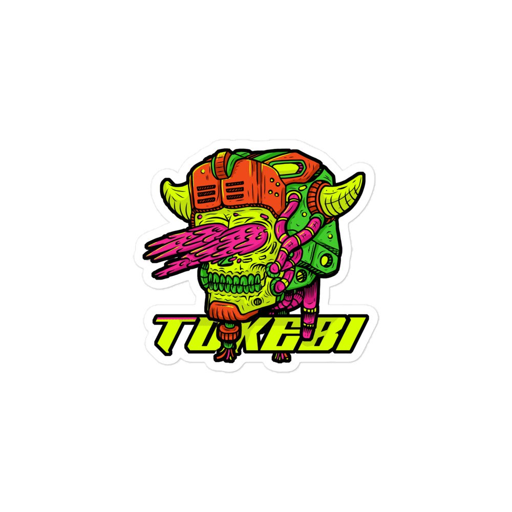 Robot Helmet Acid Skull Sticker - Image 2