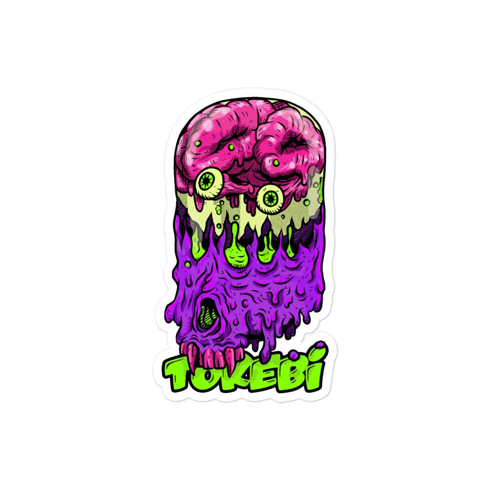 Crazy Melting Skull Sticker